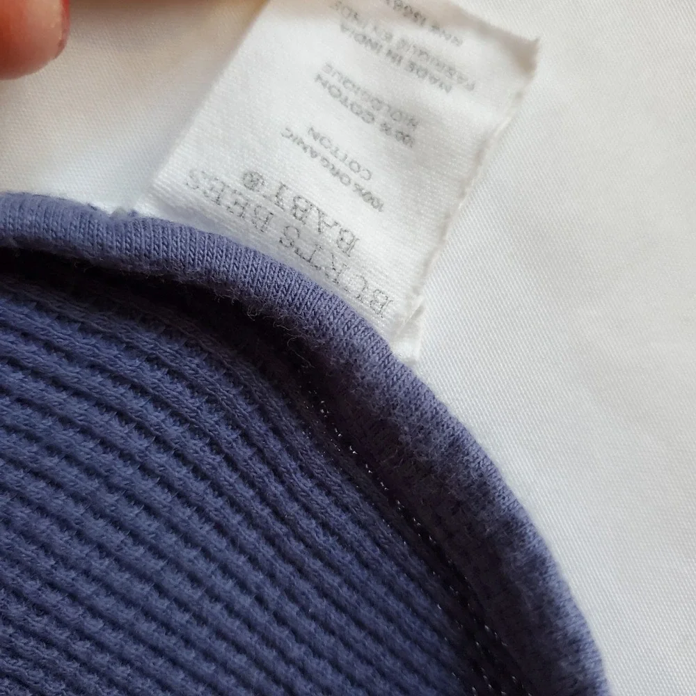 Burt's Bees Baby Infant‎ Navy Blue Burts Bees Receiving Blanket Waffle Knit